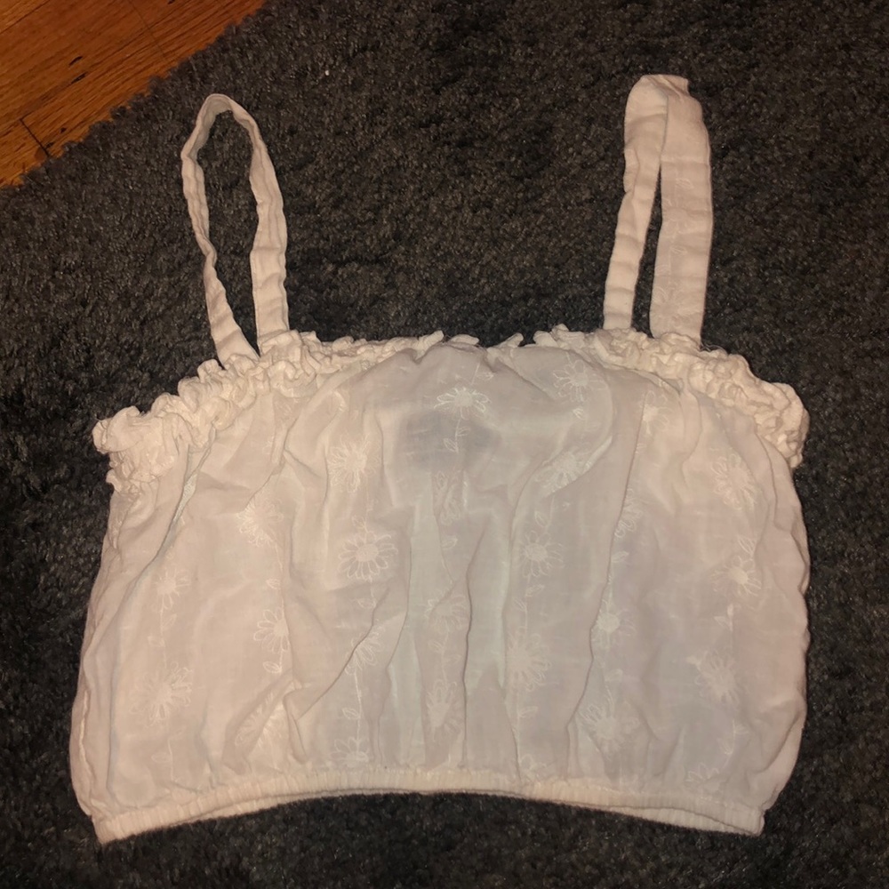 super cute white puff tank top